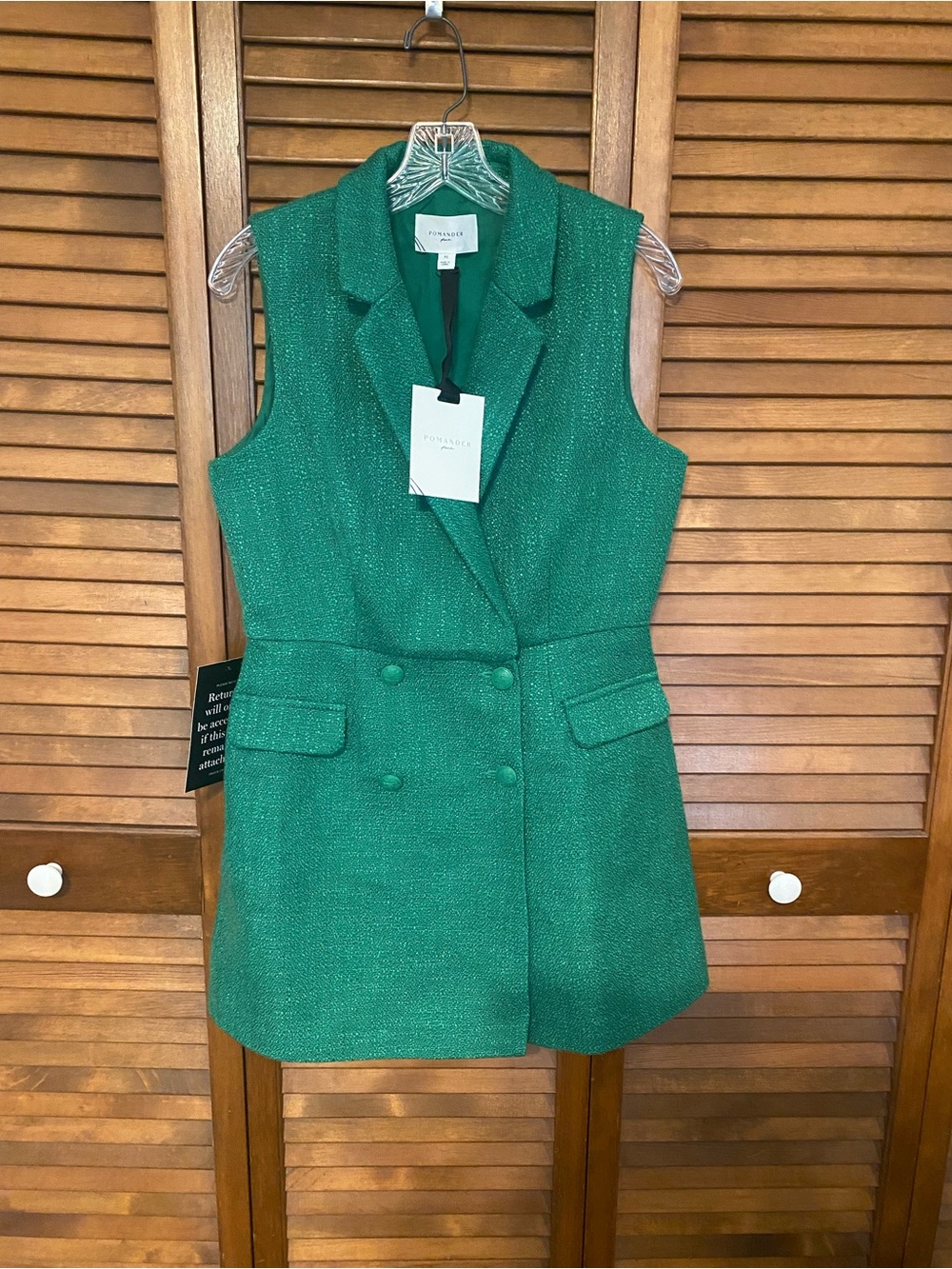 Pomander Place Tuckernuck Kelly Green Tweed Campbell Romper Size Medium